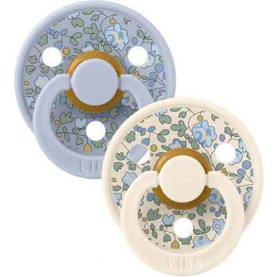 BIBS x LIBERTY Colour cumlíky z prírodného kaučuku 2ks - veľkosť 2 - Ivory / Baby Blue