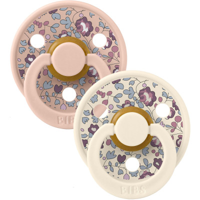BIBS x LIBERTY Colour cumlíky z prírodného kaučuku 2ks - veľkosť 1 - Ivory / Blush