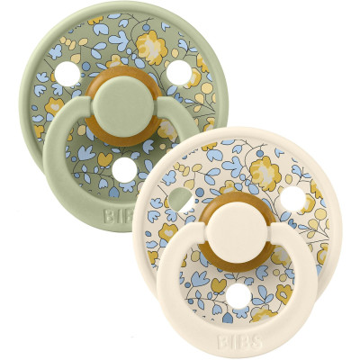 BIBS x LIBERTY Colour cumlíky z prírodného kaučuku 2ks - veľkosť 1 - Ivory / Sage