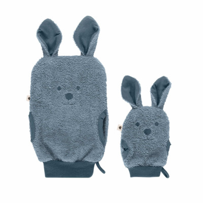 BIBS Kangaroo rukavice na kúpanie z BIO bavlny - Petrol