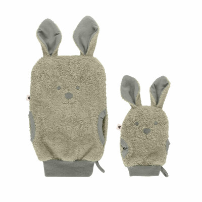 BIBS Kangaroo rukavice na kúpanie z BIO bavlny - Sage
