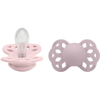 BIBS Infinity symetrické cumlíky zo silikónu 2ks - veľkosť 1 - Blossom / Dusky Lilac