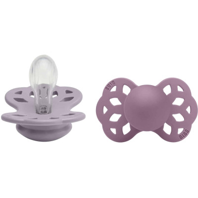BIBS Infinity symetrické cumlíky zo silikónu 2ks - veľkosť 1 - Fossil Grey / Mauve