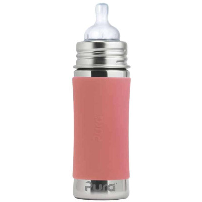 Pura® nerezová dojčenská fľaša 325ml - Rose