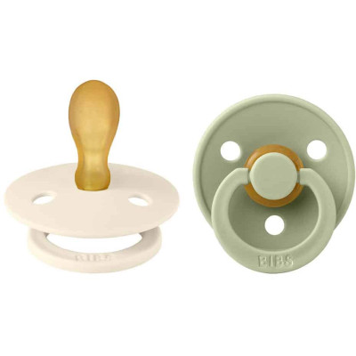 BIBS Colour symetrické cumlíky z prírodného kaučuku 2 ks - veľkosť 2 - Ivory / Sage