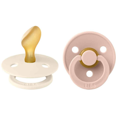 BIBS Colour anatomické cumlíky z prírodného kaučuku 2 ks - veľkosť 2 - Ivory / Blush
