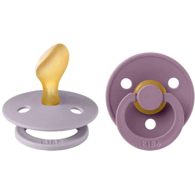 BIBS Colour anatomické cumlíky z prírodného kaučuku 2 ks - veľkosť 1 - Fossil Grey / Mauve