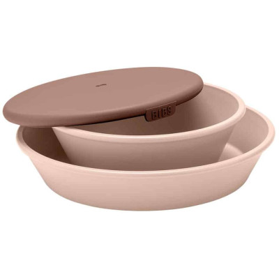 BIBS tanier a miska s vrchnákom - Blush