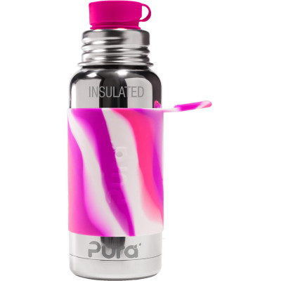 Pura® TERMO fľaša so športovým uzáverom 475ml - ružovo-biela
