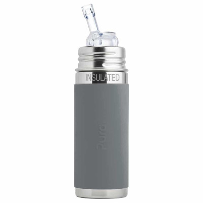 Pura® TERMO fľaša so slamkou 260ml - sivá