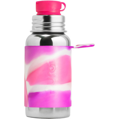 Pura® nerezová fľaša so športovým uzáverom 550ml - ružovo-biela