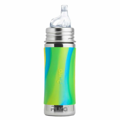 Pura® nerezová fľaša s náustkom 325ml - zelená-aqua