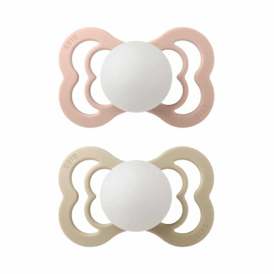 BIBS Supreme symetrické cumlíky zo silikónu 2ks - veľkosť 1 - Blush Nočný / Vanilla Nočný