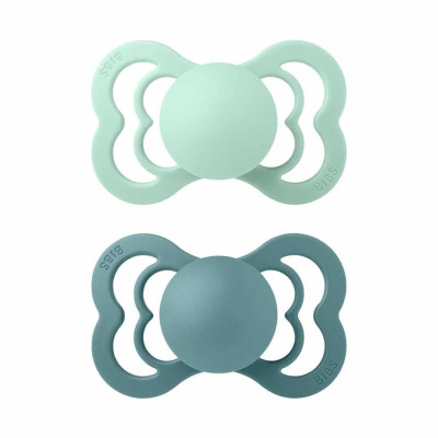BIBS Supreme symetrické cumlíky z prírodného kaučuku 2ks - veľkosť 1 - Nordic Mint / Island Sea