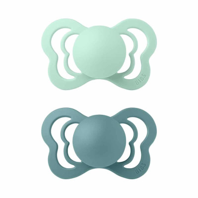 BIBS Couture anatomické cumlíky z prírodného kaučuku 2ks - veľkosť 2 - Nordic Mint / Island Sea