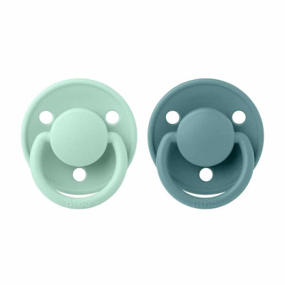BIBS De Lux cumlíky zo silikónu 2ks - one size - Nordic Mint / Island Sea