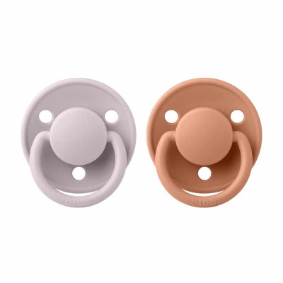 BIBS De Lux cumlíky z prírodného kaučuku 2ks - veľkosť 1 - Pink Plum / Peach
