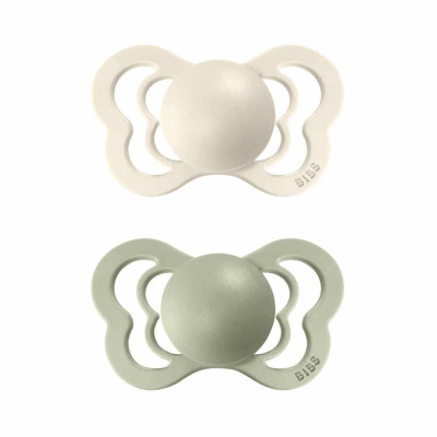 BIBS Couture anatomické cumlíky zo silikónu 2ks - veľkost 2 - Ivory / Sage