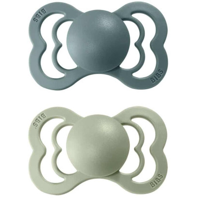 BIBS Supreme symetrické cumlíky zo silikónu 2ks - veľkosť 1 - Island Sea / Sage