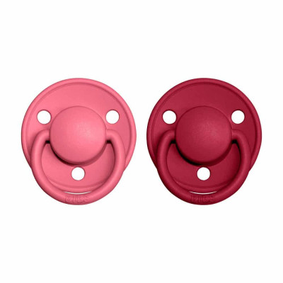 BIBS De Lux cumlíky zo silikónu 2ks - one size - Coral / Ruby