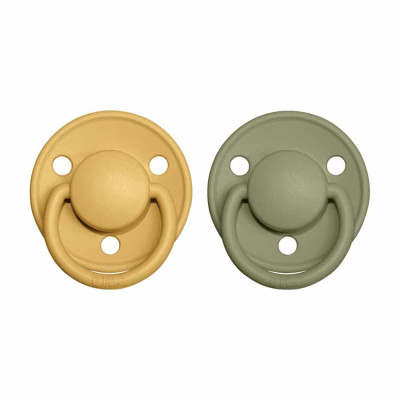 BIBS De Lux cumlíky zo silikónu 2ks - one size - Honey Bee / Olive