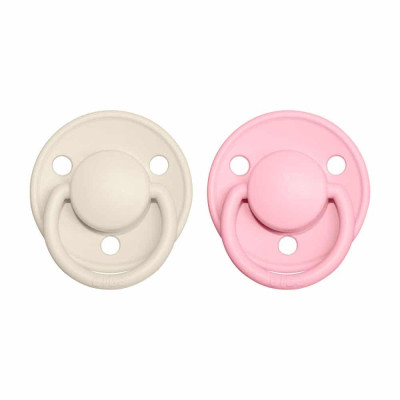 BIBS De Lux cumlíky zo silikónu 2ks - one size - Ivory / Baby Pink