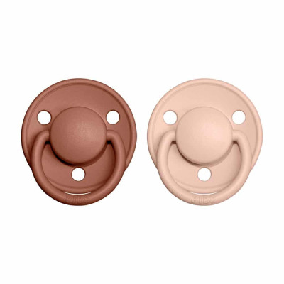 BIBS De Lux cumlíky zo silikónu 2ks - one size - Woodchuck / Blush