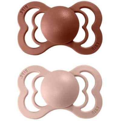 BIBS Supreme symetrické cumlíky zo silikónu 2ks - veľkosť 2 - Woodchuck / Blush