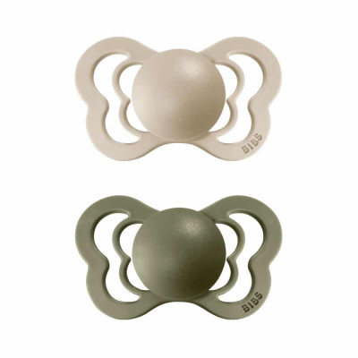 BIBS Couture anatomické cumlíky zo silikónu 2ks - veľkost 2 - Vanilla / Olive