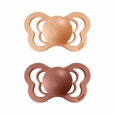 BIBS Couture anatomické cumlíky zo silikónu 2ks - veľkost 1 - Peach / Woodchuck