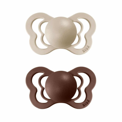 BIBS Couture anatomické cumlíky z prírodného kaučuku 2ks - veľkosť 2 - Vanilla / Mocha