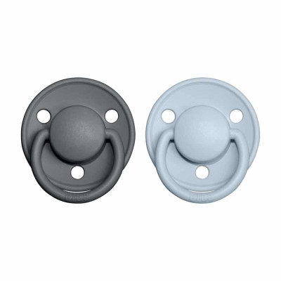 BIBS De Lux cumlíky z prírodného kaučuku 2ks - veľkosť 2 - Iron / Baby Blue