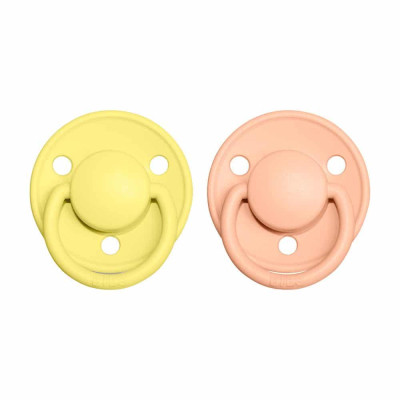 BIBS De Lux cumlíky z prírodného kaučuku 2ks - veľkosť 1 - Sunshine / Peach Sunset