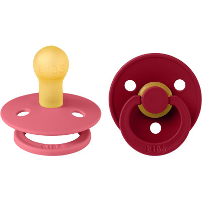 BIBS Colour cumlíky z prírodného kaučuku 2ks - veľkosť 1 - Coral / Ruby