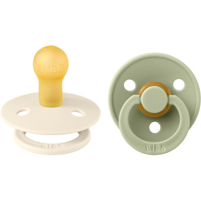 BIBS Colour cumlíky z prírodného kaučuku 2ks - veľkosť 1 - Sage / Ivory