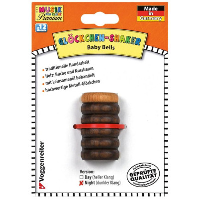 Drevená hrkálka s rolničkou vnútri - tmavá