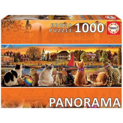 Educa - Puzzle 1000 mačiek na nábreží