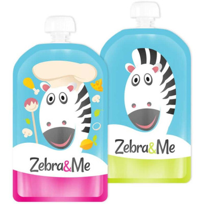 Zebra&Me kapsičky na opakované použitie 2ks - kuchár + zebra