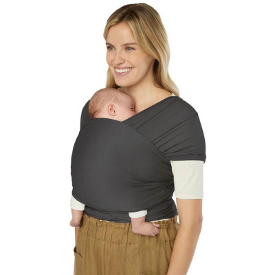 ERGOBABY | ŠÁTEK/Aura Sustainably Sourced Knit Baby Wrap - Soft Black