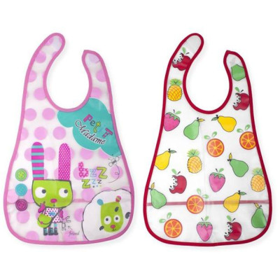 INTERBABY | Podbradník umývateľný 2 ks VEĽKRO 42x44 cm - MADAME