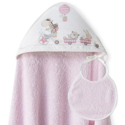 INTERBABY | OSUŠKA froté ZVIERATKÁ - ružová