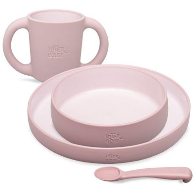 INTERBABY | Jedálenský set silikonový - ružový