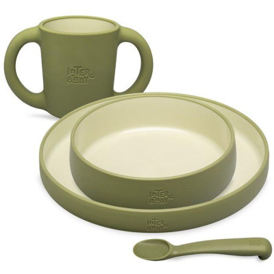 INTERBABY | Jedálenský set silikonový - zelený