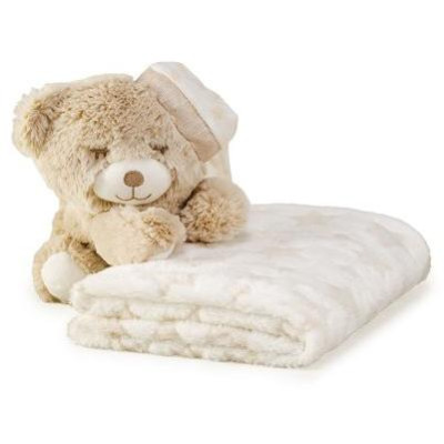 INTERBABY | Deka hviezda s medvedíkom v domčeku 80x110 cm - KRÉMOVÁ