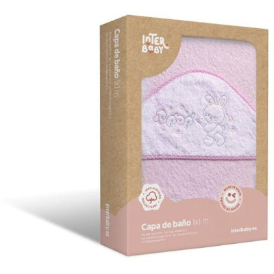 INTERBABY | Osuška froté KRÁLIČEK BEBE - RUŽOVÁ