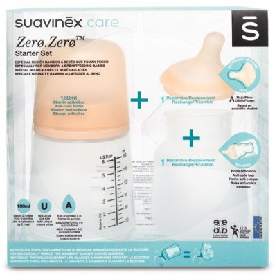 SUAVINEX | ZERO ZERO Anti-koliková fľaša 180ml A - SADA