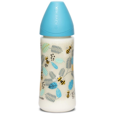 SUAVINEX | FĽAŠA Guľatý c. SILIKÓN 360 ml - MODRÁ VČELA