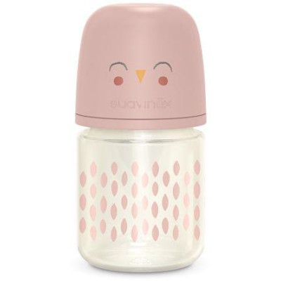 SUAVINEX | Fľaša sklo BONHOMIA 120 ml fyziologická SX PRO +0 SF - ružová