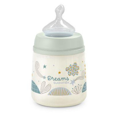 SUAVINEX | Dojčenská fľaša Dreams anatómický M silikón 150 ml - zelená