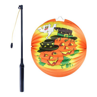 Lampión Halloween guľatý - veselé tekvice, 25 cm